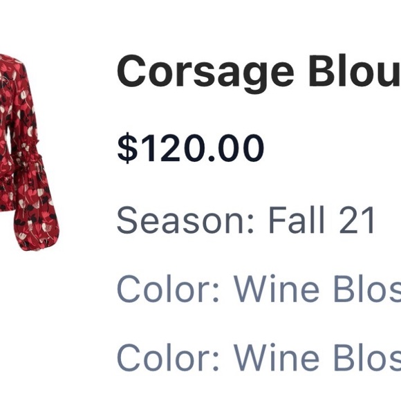 CAbi Red and Pink Floral Blouse - Picture 7 of 7